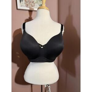 Torrid Curve Black Bra 360 Back Smoothing Wireless Push Up Plunge Size 48D New